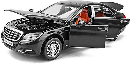 Modelo De Coche 1:32 Mercedes Benz Maybach Modelo S600 Simulación De Aleación De Fundición A Presión Adorna La Colección De Juguetes Coche De Deportes De Joyería 14.5X5.5X4.5Cm,Negro