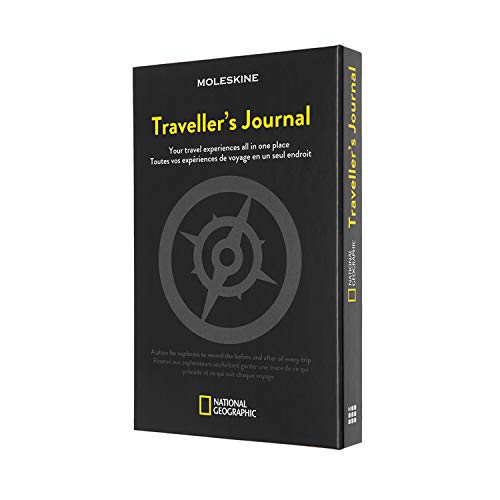 Moleskine - Diario de Viaje de National Geographic, Cuaderno para Organizar los Viajes y los Vuelos, Incluye una Suscripción Anual a National Geographic, Color Negro, 400 Páginas