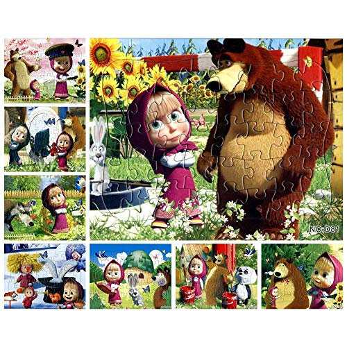 MOOLIGIRL 2pcs / Lot Planar Puzzle 40Pieces Paper Martha and Bear Story Puzzles Jigsaw Puzzle Toy Kids Educational Toys Puzzles para niños Toy