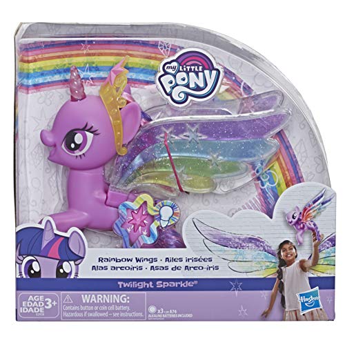 My Little Pony Rainbow Wings Twilight Sparkle - Figura de poni con luces y alas móviles (E2928AS00)