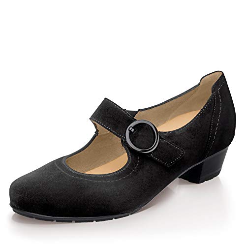 Nancy 12-47648 - Zapatos de tacón para Mujer (Piel de Velour, Suela extraíble), Color Negro, Talla 41 EU