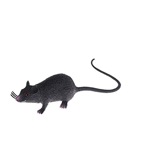 NAttnJf 1 Unid Ratas Plásticas Modelo de Ratón Figuras Niños Trucos de Halloween Pranks Props Juguete Negro