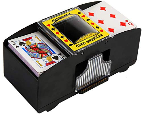 NXACETN Mezclador automático de cartas de póquer, lanzador de cartas de póquer, con batería, 2 barajas para juegos de cartas en casa, fiesta, club, puente, póquer