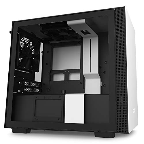NZXT H210 - Caja PC Gaming Mini-ITX - Panel frontal E/S Puerto USB de Tipo C - Panel Lateral de Cristal Templado - Preparado para Refrigeración Líquida - Soporte para Radiador - Blanco/Negro