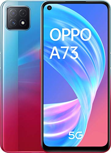OPPO A73 5G – Pantalla de 6.5" (AMOLED, 8GB +128GB, MT6853V, 4040mAh, Triple Cámara con IA, carga rápida 18W, Dual Sim Android 10) Neon