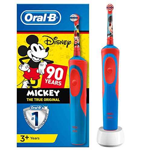 Oral-B Stages Power Kids - Cepillo Eléctrico Recargable para Niños con Personajes de Mickey de Disney, 1 Mango, Cabezal de Recambio x 1