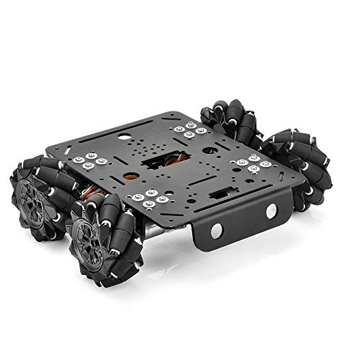 OSOYOO 4WD Omni Wheels Robotic Mecanum Wheels Robot Chasis de plataforma de automóvil con motor de codificador de velocidad para Arduino / Raspberry Pi / Micro: bit DIY