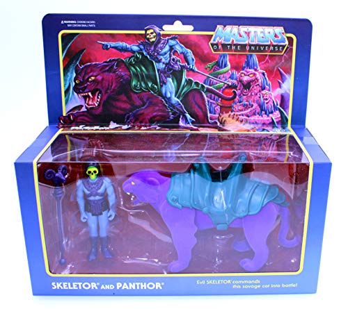 Pack 2 Figuras Skeletor & Panthor 10 cm. Masters del Universo. Super 7. Reaction