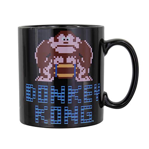 Paladone Donkey Kong taza | Taza de cerámica de gran tamaño | Única y súper divertida forma de beber tu bebida favorita, Nintendo, 550 ml