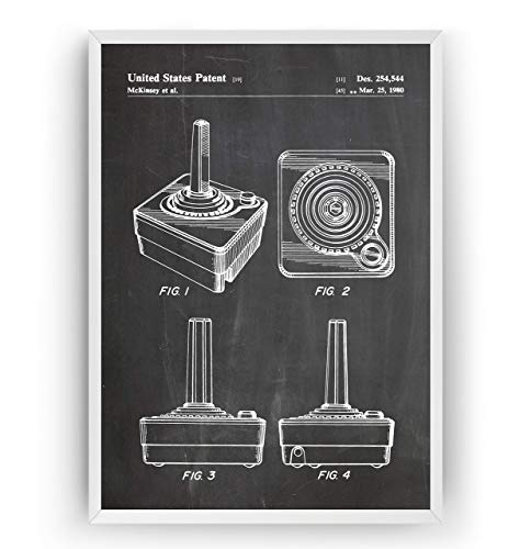 Palanca de Mando 1980 Poster de Patente - Joystick Patent Póster Con Diseños Patentes Decoracion de Hogar Inventos Carteles Prints Wall Art Posters Regalos Decor Blueprint - Marco No Incluido
