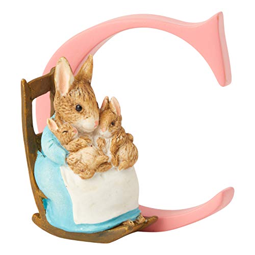 Peter Rabbit, Figura de coneja con conejito y Letra "C" para colgar, Home Deco, Enesco