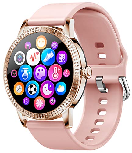 PHIPUDS Smartwatch, Reloj Inteligente IP68 con Pulsómetro, 9 Modos de Deporte, Presión Arterial, Monitor de Sueño, Notificaciones Inteligentes, Smartwatch Mujer para iOS y Android