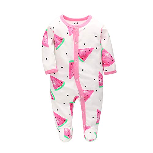 Pijama de Algodón, Peleles para Bebés Niña,Peleles para Dormir para Bebés 0-6 Meses (Anguria, 56)