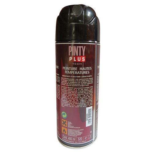PINTYPLUS TECH 204 Pintura spray 520cc Anticalórica negro A104, Estándar