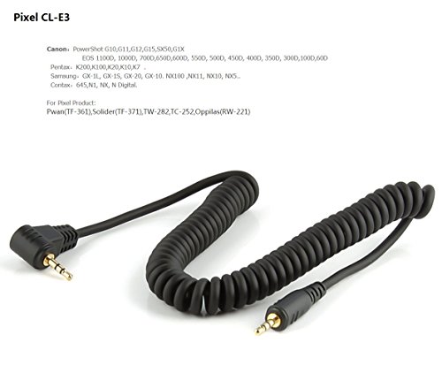 Pixel CL-E3 - Cable disparador para Canon 550D, negro