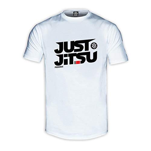Pride or Die Camiseta Just Jitsu blanca – Streetwear Crime Old School Style Hombre BJJ MMA Shirt (S)