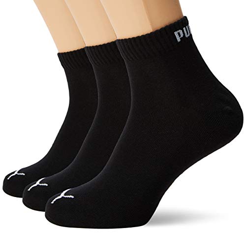 Puma Quarter 3P - Calcetines de deporte para hombre, color negro, talla 39-42 (3 pares)