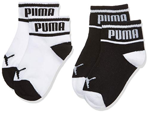 PUMA Wording Sock 2p Calcetines, Negro (Black/White 213), Talla única (Talla del fabricante: 15/18) (Pack de 2) para Bebés