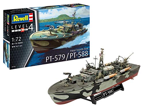 Revell-Patrol Torpedo Boat PT-588/PT-57, escala 1:72 Kit de Modelos de plástico, multicolor, 1/72 05165 5165 , color/modelo surtido