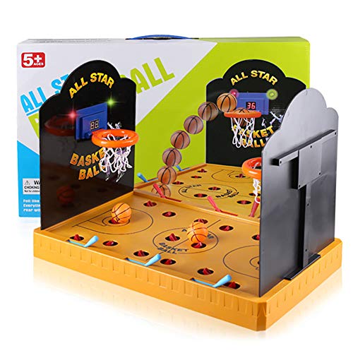 ROCK1ON Electronic Arcade Hoops Juego Mini Baloncesto Juego de Disparos Juguetes con LED Tablero de puntaje Dedo Juego Deportivo Mesa de Escritorio Juguetes Deportivos para niños Adultos