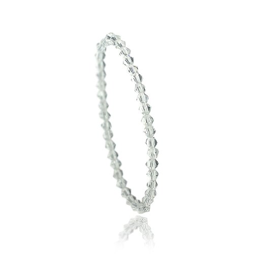 SC Crystal – Portaabalorios para mujer, color blanco, metal rodiado, elástico, idea para regalo para mujer – Haz clic en visitar la tienda para ver nuestras joyas.