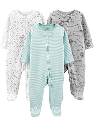 Simple Joys by Carter's - Pelele para dormir - para bebé niña multicolor Mint/Stripes/Heather Grey/Prints 3 - 6 Months