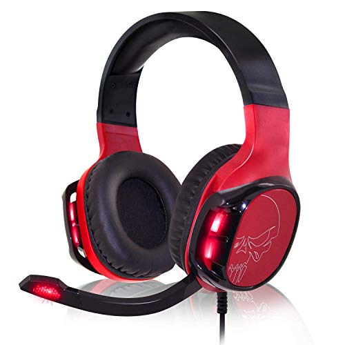 SPIRIT OF GAMER - ELITE-H60 - Red Audio Pro Gamer Auriculares - Simulated Leather - Micrófono - Luz de Fondo LED Roja para Auriculares - Multiplataforma PC / PS4 / XBOX ONE / Switch
