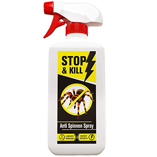STOP & KILL Espray antiarañas 500 ml, altamente eficaz para combatir arañas, efecto inmediato y prolongado, sin olor, alternativa al atrapasueños