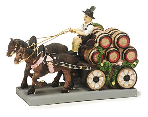 Sunny Toys 11780 - Juego de Figuras Decorativas (Aprox. 23 cm), diseño de carromato con barriles y Doble rienda
