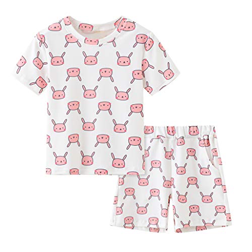 Sunnymi - Conjunto de ropa de verano para bebé de 1 a 6 años, para niños y niñas, diseño de dibujos animados Rosa. 3-4Años