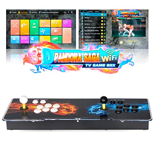 TAPDRA 3D Pandora Saga WiFi 3000 en 1 TV Game Box Consola Arcade Kit Completo de Bricolaje, Compatible con más de 10000 descargas de Juegos, hasta 4 Jugadores, Salida HDMI
