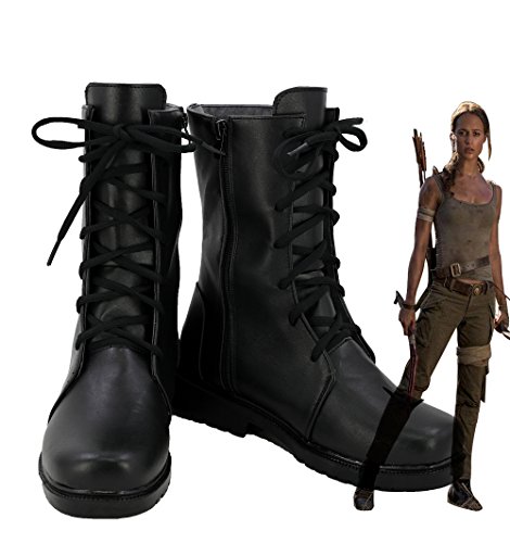 Telacos Botas para Cosplay Tomb Raider Lara Croft, 9 D(M) US Hombre, Negro