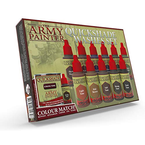 The Army Painter | Quickshade Washes Set | 11 Colores Acrílicos Quickshade | para Juego de Guerra y Pintura de Modelos Miniatura