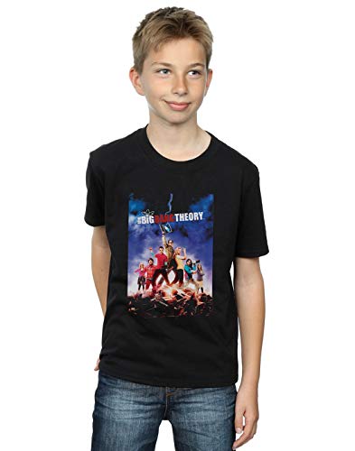 The Big Bang Theory Niños Character Poster Camiseta Negro 9-11 Years