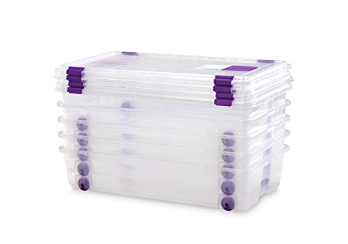 TODO HOGAR - Caja Plástico Almacenaje Transparente con Ruedas - Medidas 730 x 405 x 165 mm - Capacidad de 35 litros (5)