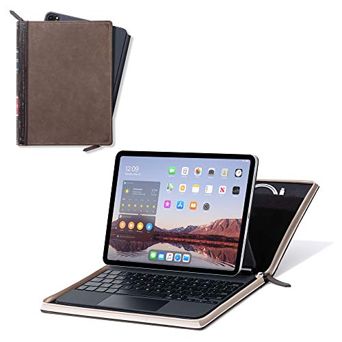 Twelve South BookBook Vol 2 para 12.9" iPad Pro (Gen 3 y 4) | Funda de Cuero con Almacenamiento para Lapiz/Documentos/Cable para iPad Pro + Apple Pencil