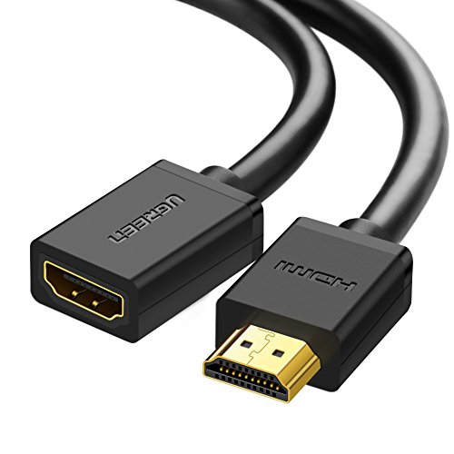 UGREEN Cable Alargador HDMI, Prolongador HDMI Macho a Hembra de Alta Velocidad con Ethernet 4K@60Hz 3D para Reproductores BLU-Ray, Smart TV, Chromecast, Xbox 360, PS3, PS4(0.5m)