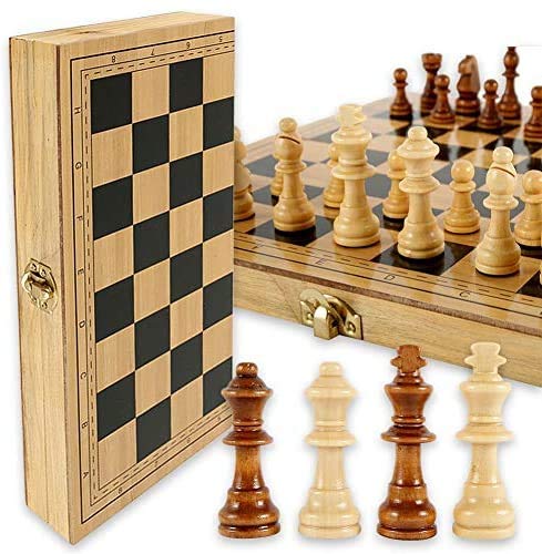 UIGJIOG Nueva Tabla de ajedrez de Madera, Tablero de ajedrez de Madera para ajedrez de Madera Plegable para Principiantes para niños o educación Avanzada 24x24x2cm