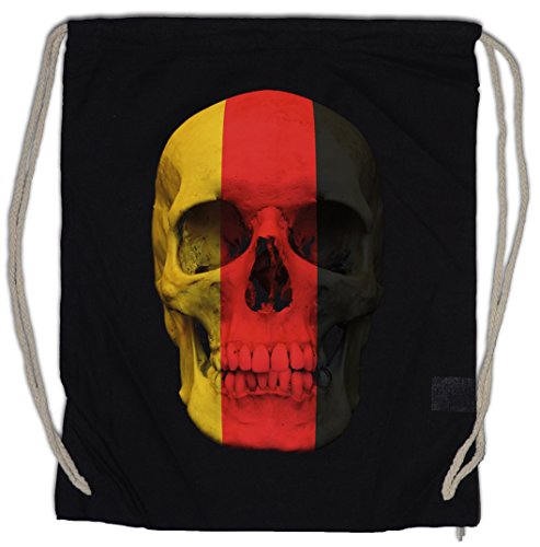 Urban Backwoods Classic Germany German Skull Flag Bolsa de Cuerdas con Cordón Gimnasio