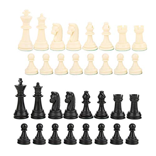 VGEBY 32 Piezas de ajedrez PP Plástico 9.5cm Rey Figuras Ajedrez Adultos Niños Ajedrez Torneo Juego Juguete(#1)