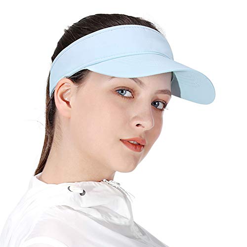 Viseras Azul para Mujeres y Hombres, Banda de Sudor Larga y Gruesa Sombrero Ajustable para Practicar Ciclismo de Golf Tenis Correr para Correr y Otros Deportes