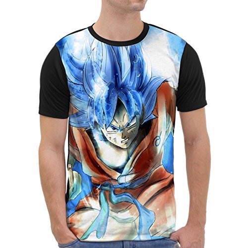 VOID Goku Camiseta gráfica para Hombre T-Shirt All-Over Print Turtle Ball z Songoku Dragon, Talla:L