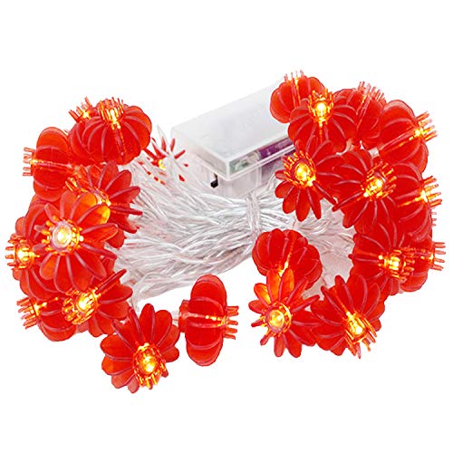 WINTHAI - Farolillos chinos, 30 ledes, funciona con pilas, cadena de luces para Año Nuevo chino, primavera, fiesta en casa, fiesta, decoración