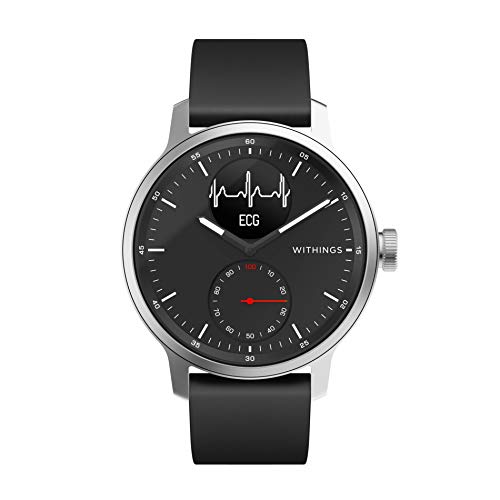 Withings ScanWatch - Reloj inteligente híbrido con ECG, tensiómetro y oxímetro, 42 mm, color Negro