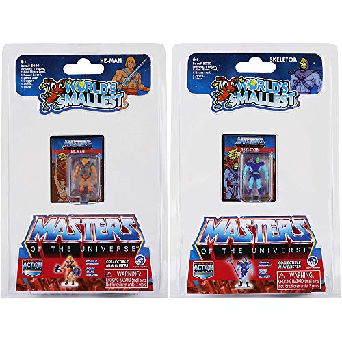 Worlds Smallest Masters of The Universe Bundle Set de 2 minifiguras – He-Man y Skeletor