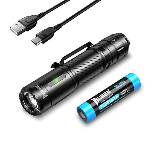 WUBEN C3 USB C 1200 lúmenes Linterna LED Recargable e Impermeable con 6 modos Alta Potencia Linterna para exteriores, camping, senderismo, situaciones de emergencia