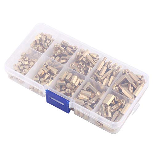 Yosoo Health Gear Kit Surtido de Tuercas de Tornillo de Separador de latón Hexagonal 300pcs M3, separadores de Placa Base de latón