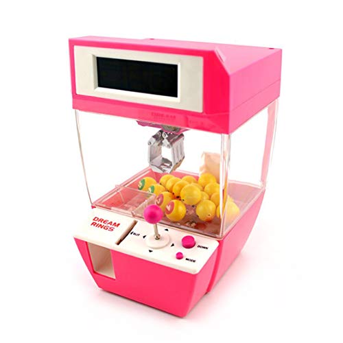 zhouweiwei Operado con Monedas Candy Grabber Balls Catcher Juego de Mesa Juguetes Divertidos Mini máquina de Garra de grúa con función de Despertador para niños