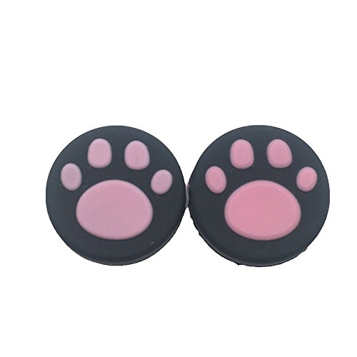 2 x color rosa de silicona para mando analógico de control de pulgar joystick joystick joystick para Nintendo Switch NS Controller Joy-Con pulgar lindo gato pata garra