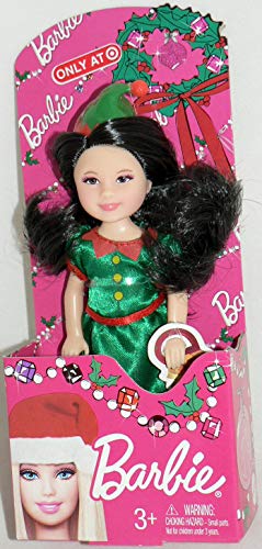2013 Barbie Sister Christmas Chelsea Brunette Doll Dressed as an Elf by Matttel (English Manual)